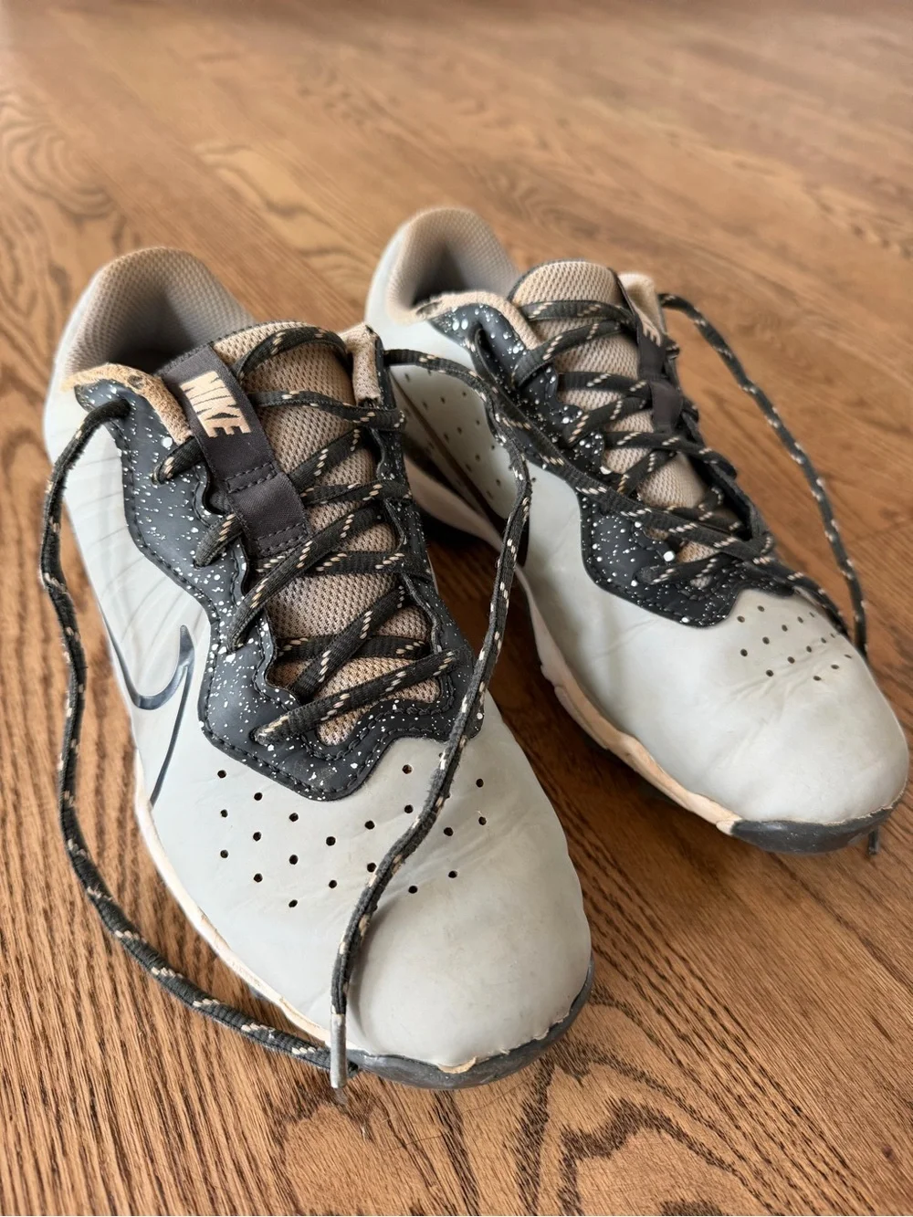 Nike Grey and Black Baseball Cleats